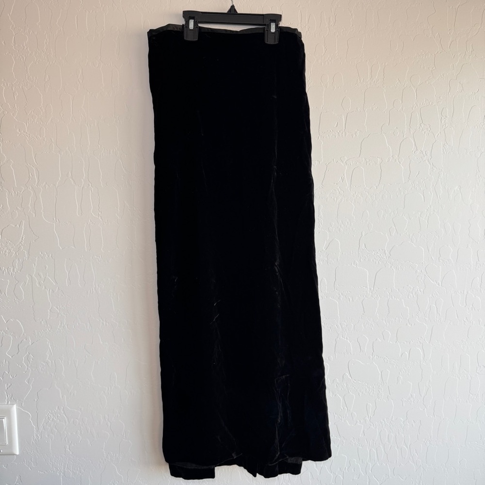 Venezia Plus Size 26/28 Black Velvet Maxi Skirt Goth Witchy Silk Blend Y2K 90s
